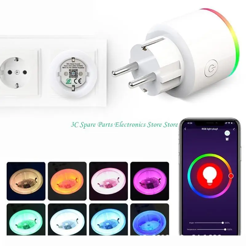 SZ Tuya WiFi EU for Smart Plug RGB 16A Voice & APP Control with Power Monitor Timer Electrical Socket for Home Alexa for Sm
SZ Tuya WiFi EU for Smart Plug RGB 16A Voice & APP Control with Power Monitor Timer Electrical Socket for Home Alexa for Sm