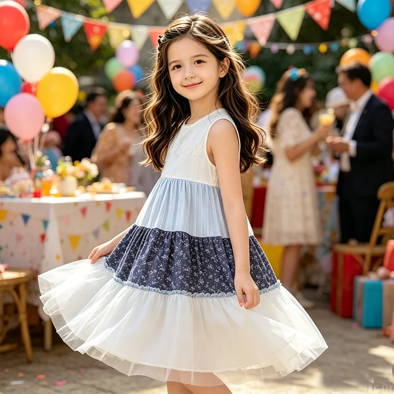 Girls Summer Sleeveless Tiered Tulle Dress Casual Floral Print Patchwork Princess Kids A-Line Dresses for Party Beach Daily Wear
Girls Summer Sleeveless Tiered Tulle Dress Casual Floral Print Patchwork Princess Kids A-Line Dresses for Party Beach Daily Wear