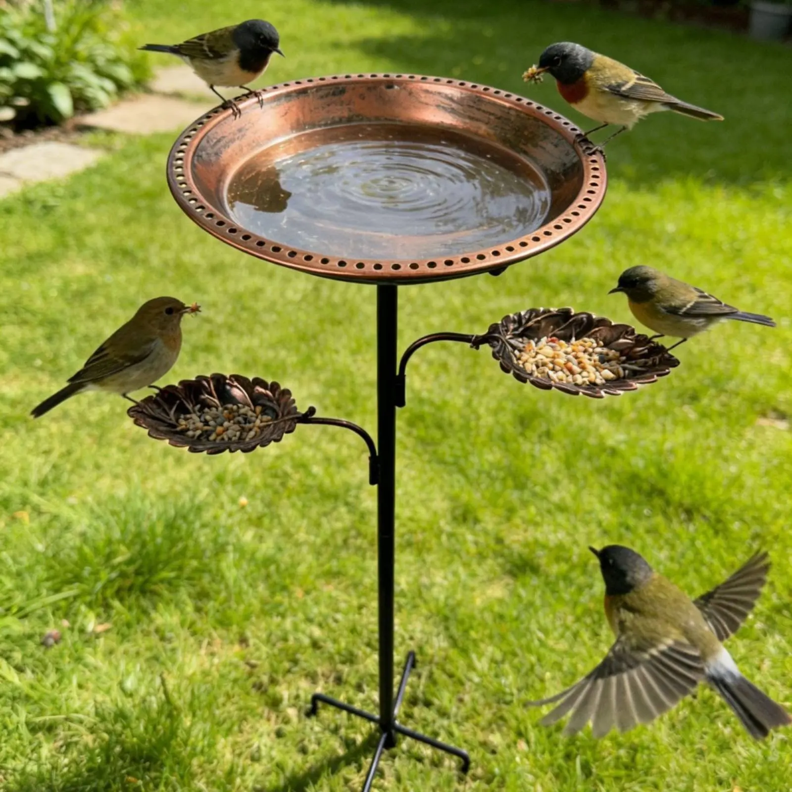 Metal Avian Bath Stake Wrought Iron Standing Avian Bath Feeding Station Garden Decor Double Use Vintage and Design for Gardeners
Metal Avian Bath Stake Wrought Iron Standing Avian Bath Feeding Station Garden Decor Double Use Vintage and Design for Gardeners