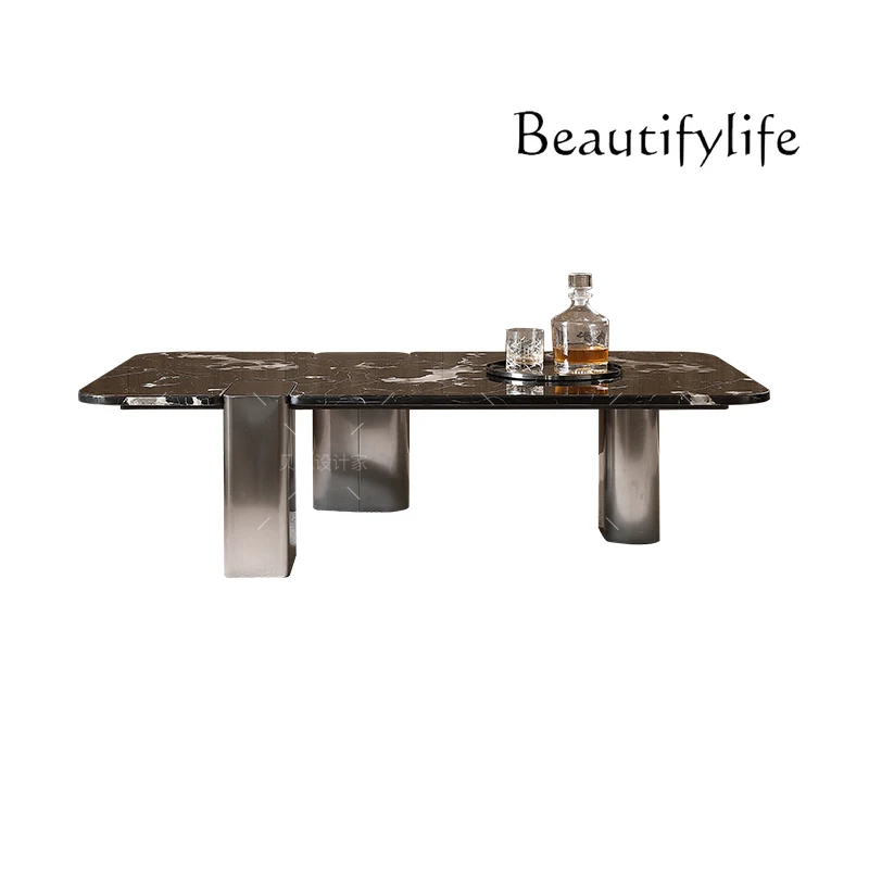 Italian minimalist rock slab coffee table light luxury high-end living room household rectangular marble coffee table
Italian minimalist rock slab coffee table light luxury high-end living room household rectangular marble coffee table