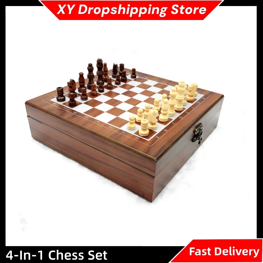 Portable Board Game 4-In-1 Chess Set Building Blocks Game Chess Board Playing Cards Dices Travel Party Chess Sets Game
Portable Board Game 4-In-1 Chess Set Building Blocks Game Chess Board Playing Cards Dices Travel Party Chess Sets Game