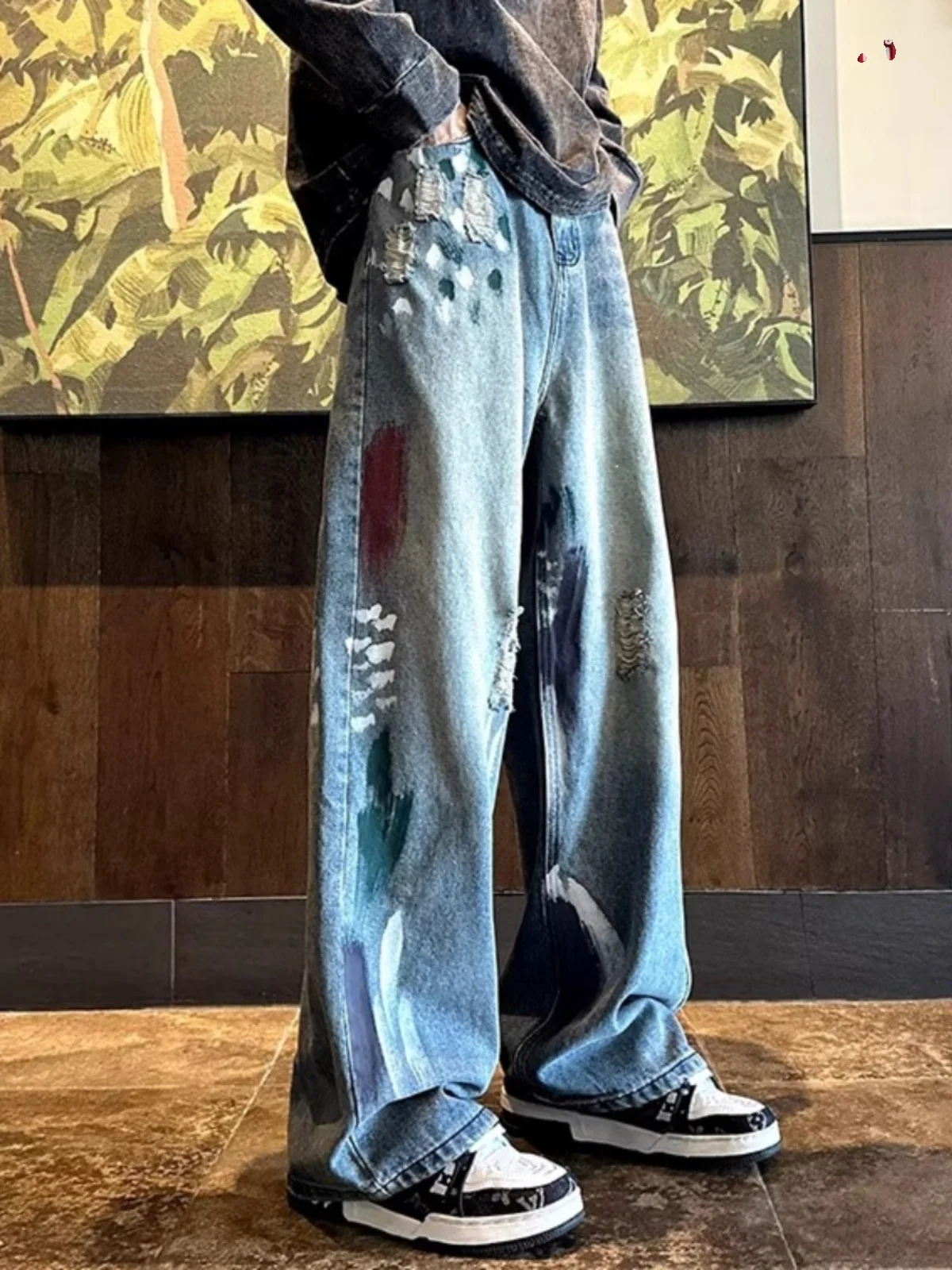 Men's Large Size 300 Pou Denim Jeans Straight Leg Loose Fit High Street Sle Waed out Trendy Brand Autumn Winter Pants
Men's Large Size 300 Pou Denim Jeans Straight Leg Loose Fit High Street Sle Waed out Trendy Brand Autumn Winter Pants