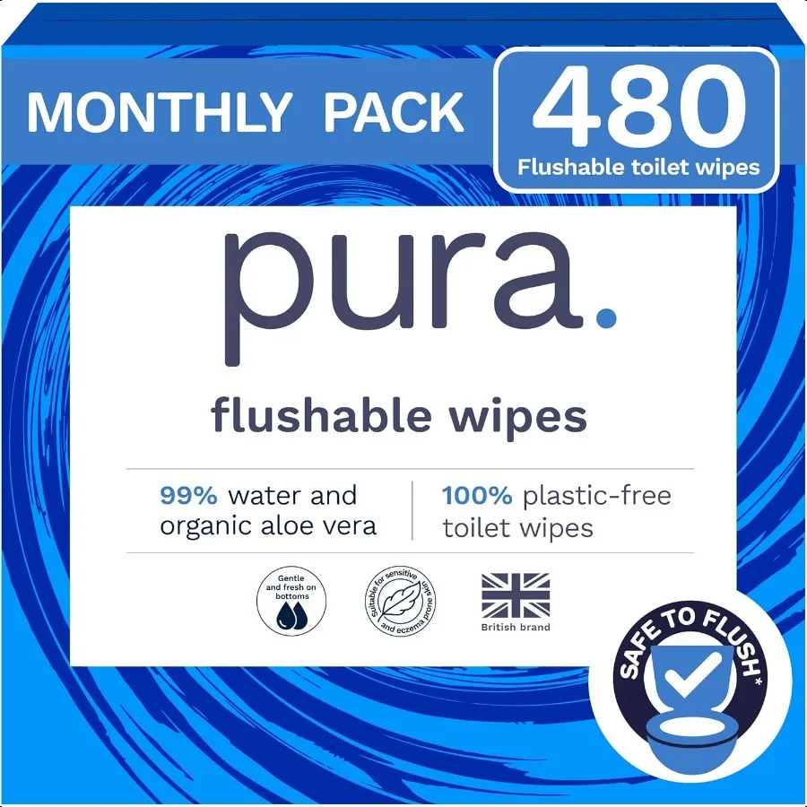Pura Extra Large Flushable Wipes for Adults Unscented XL Wet Wipes Butt Wipes with Aloe 99 Water Sensitive Skin Septic Sewer Sa
Pura Extra Large Flushable Wipes for Adults Unscented XL Wet Wipes Butt Wipes with Aloe 99 Water Sensitive Skin Septic Sewer Sa