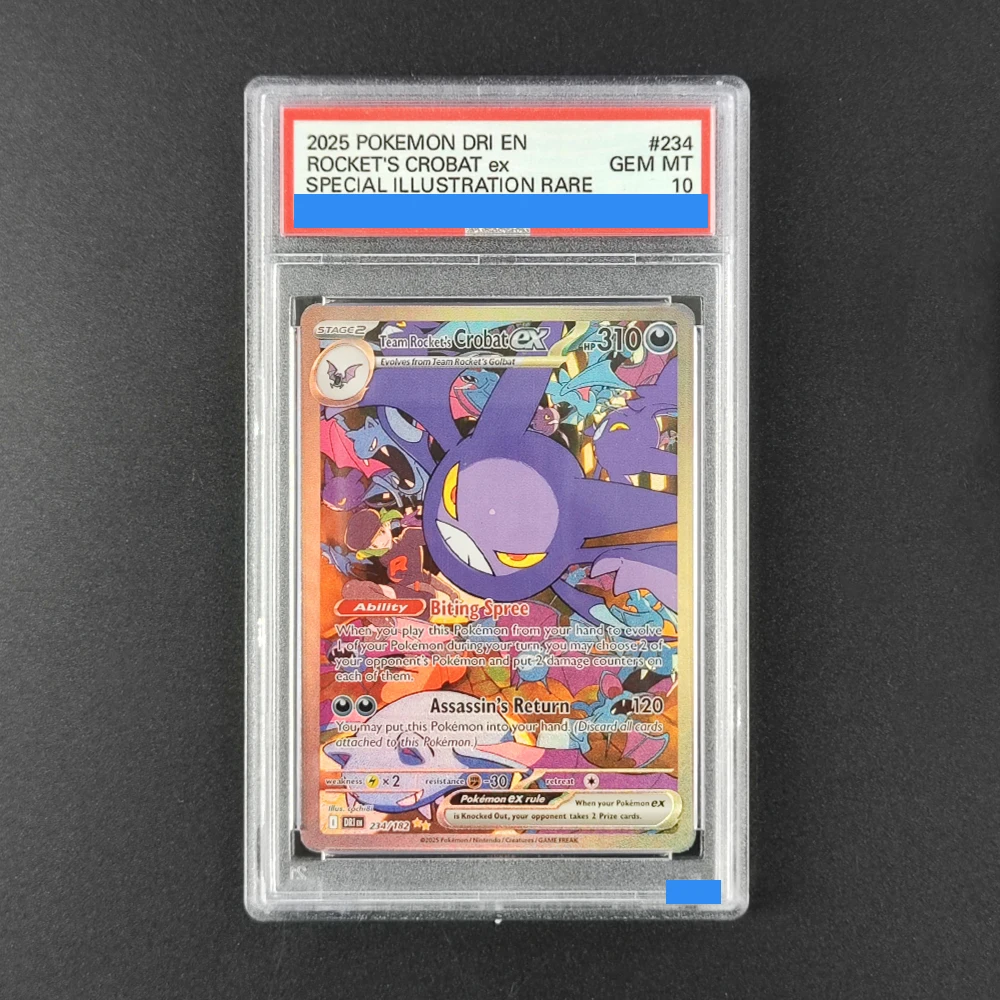 2025 POKEMON DRI EN ROCKET'S CROBAT ex SPECIAL ILLUSTRATION RARE 234 GEM MT 10 Collection DIY Rating Card High Quality Replica
2025 POKEMON DRI EN ROCKET'S CROBAT ex SPECIAL ILLUSTRATION RARE 234 GEM MT 10 Collection DIY Rating Card High Quality Replica
