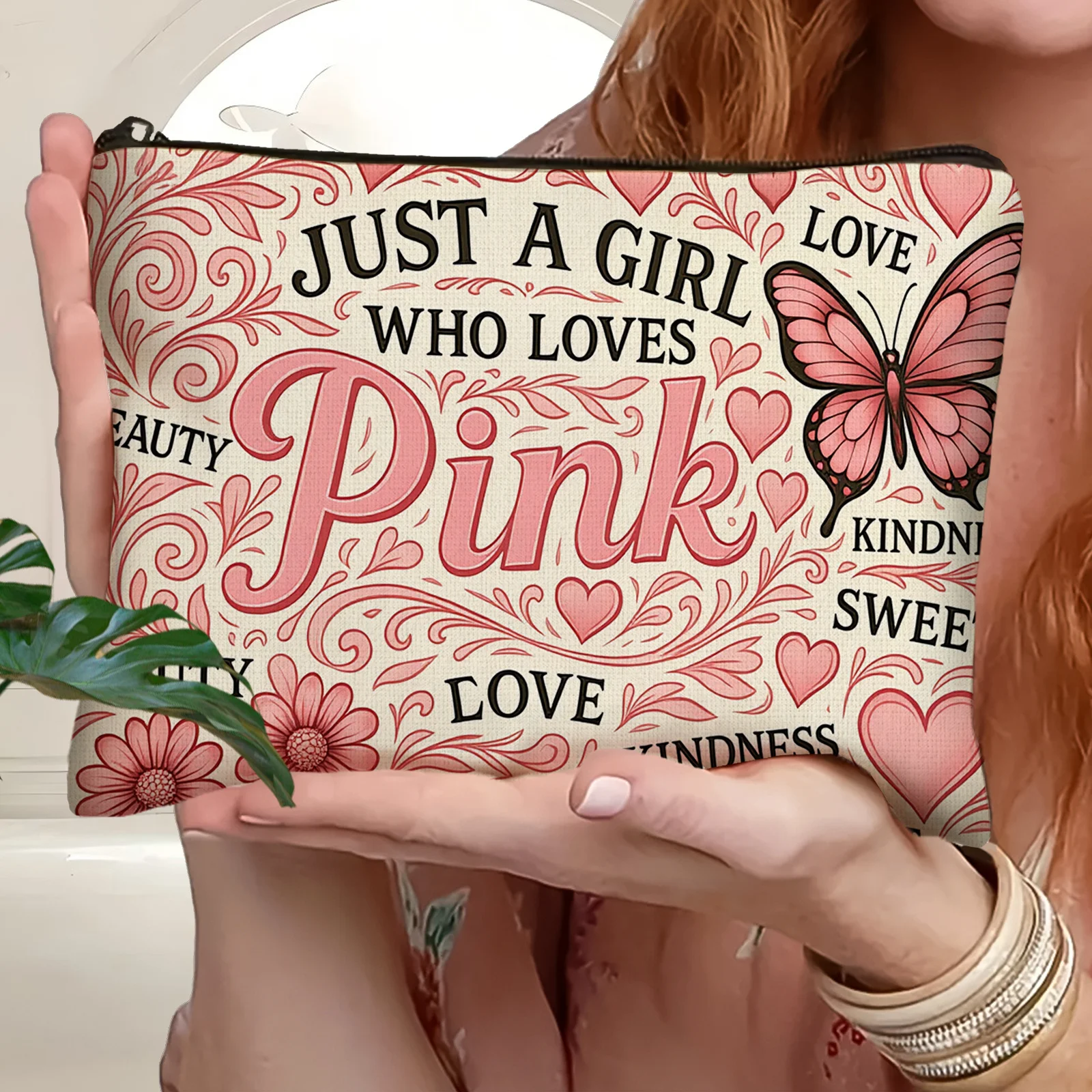 Single Pink Butterfly Heart Design Makeup Pouch: Versatile for Various Occasions, Ideal for Organizing Travel Toiletries.
Single Pink Butterfly Heart Design Makeup Pouch: Versatile for Various Occasions, Ideal for Organizing Travel Toiletries.