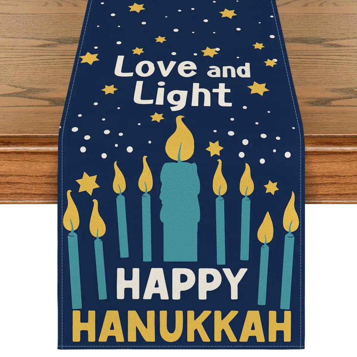 Candle Hexagram Love and Light Happy Hanukkah Table Runner, Chanukah Kitchen Dining Table Decoration for Home Party Decor
Candle Hexagram Love and Light Happy Hanukkah Table Runner, Chanukah Kitchen Dining Table Decoration for Home Party Decor