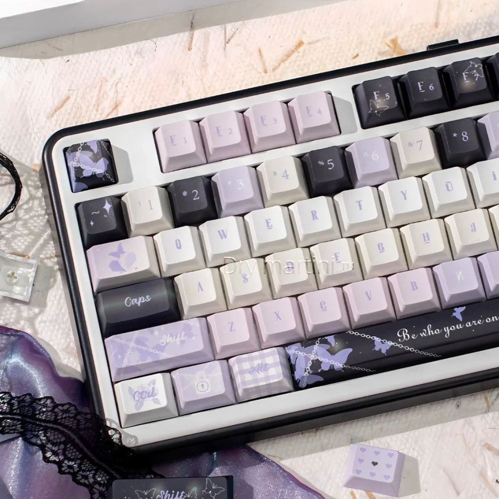 Butterfly Imprint Keycap Set PBT Cherry 130 Key Girl Gift Keycap Suitable for Mx Gateron Kailh Switch Mechanical Keyboard 
Butterfly Imprint Keycap Set PBT Cherry 130 Key Girl Gift Keycap Suitable for Mx Gateron Kailh Switch Mechanical Keyboard