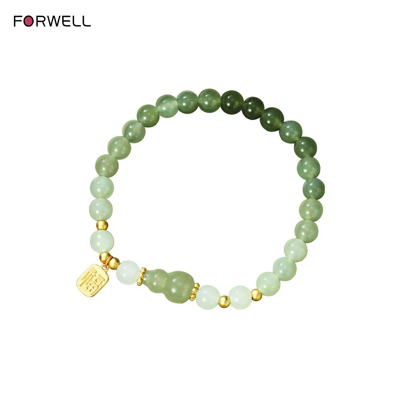 FORWELL Women's Natural Jade Gourd Bead Bracelet Fashion Elegant High-Grade Luxury Jewelry Designer Quality Accessory
FORWELL Women's Natural Jade Gourd Bead Bracelet Fashion Elegant High-Grade Luxury Jewelry Designer Quality Accessory