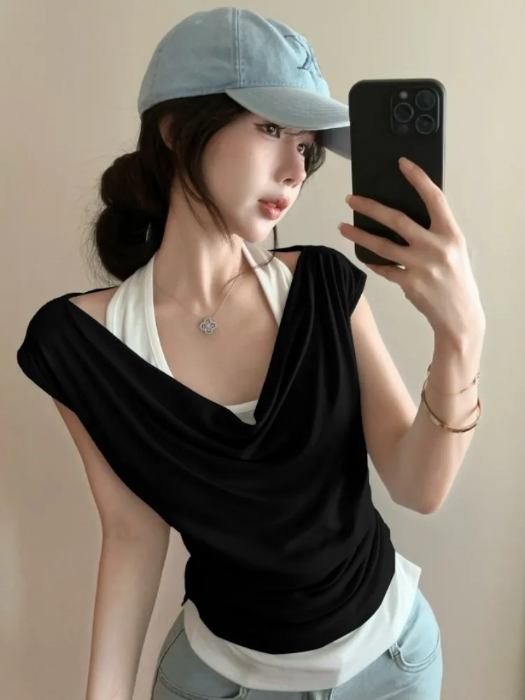 Korean Style Fashion Design Sense Women's Short Sleeve T-Shirt Slim Fit Bateau Neck Pleated Skin-friendly Breathable Spring A...
Korean Style Fashion Design Sense Women's Short Sleeve T-Shirt Slim Fit Bateau Neck Pleated Skin-friendly Breathable Spring A...