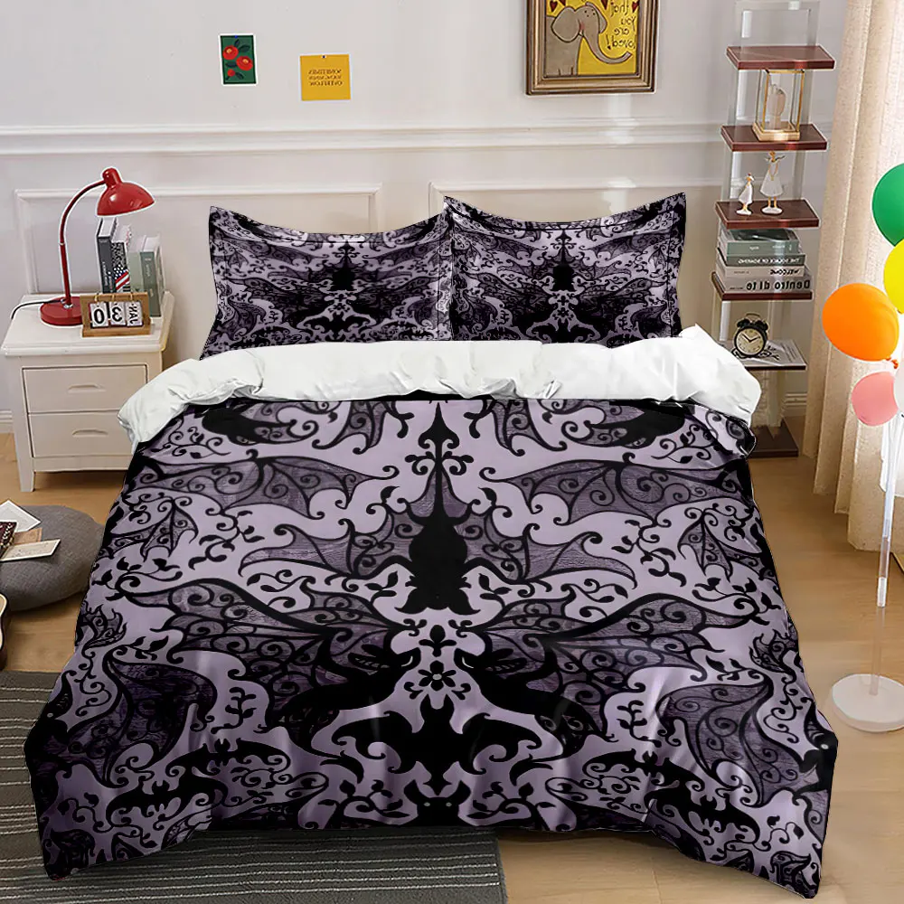 Bat Pattern Purple Vintage Background Pattern Duvet Cover Set Digital Print Colorful Polyester Bedding with Zipper Closur
Bat Pattern Purple Vintage Background Pattern Duvet Cover Set Digital Print Colorful Polyester Bedding with Zipper Closur