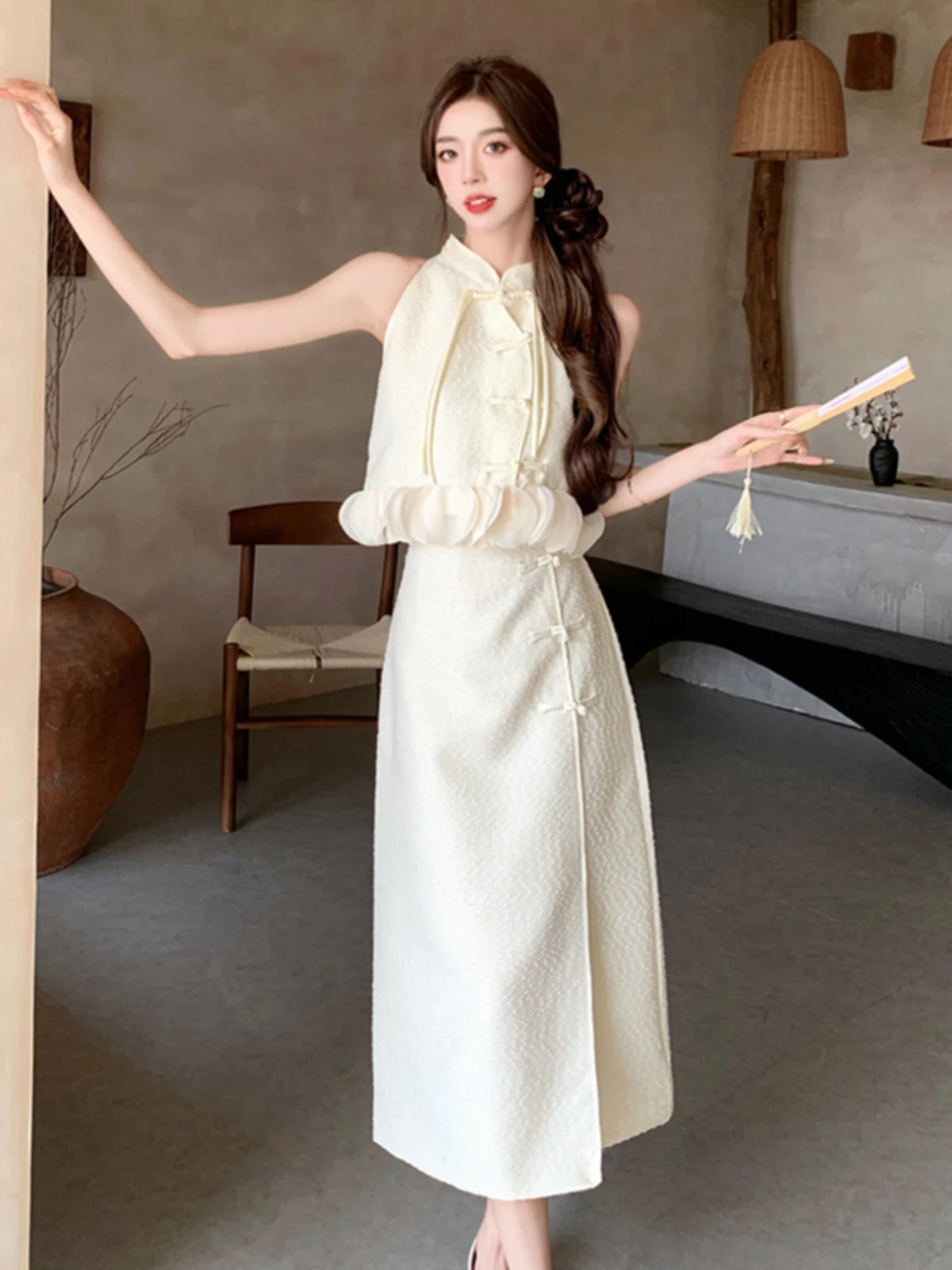 Sleeveless Chic Style New Chinese-Style National Style Set Women's Wear 2024 New Summer High-End Little Dress Two-Piece Dress
Sleeveless Chic Style New Chinese-Style National Style Set Women's Wear 2024 New Summer High-End Little Dress Two-Piece Dress