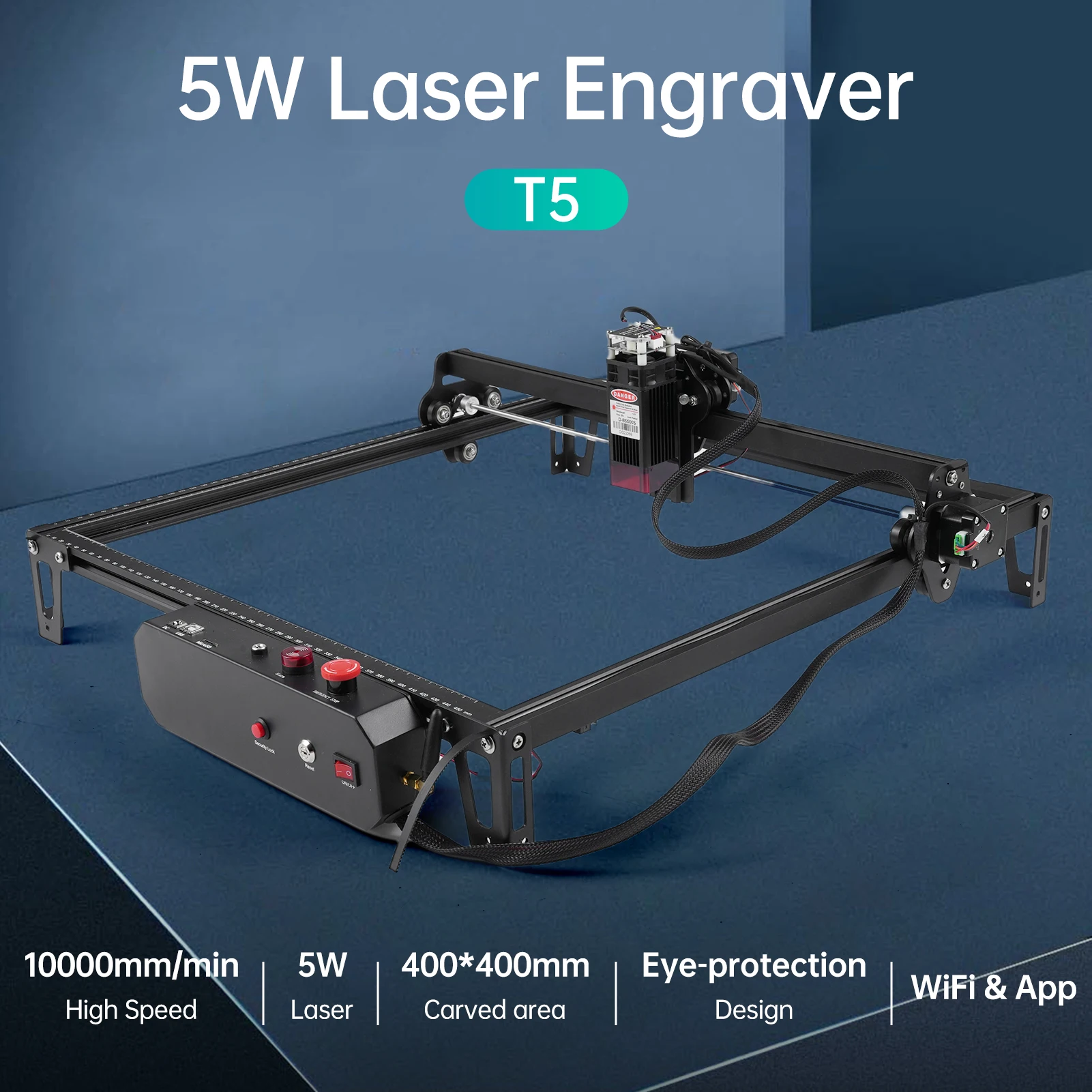 Laser Engraver 5W Laser Power Cutter Machine Higher Accuracy Fast Speed 10000mm/min 400x400mm Carved Area Laser Engraver
Laser Engraver 5W Laser Power Cutter Machine Higher Accuracy Fast Speed 10000mm/min 400x400mm Carved Area Laser Engraver