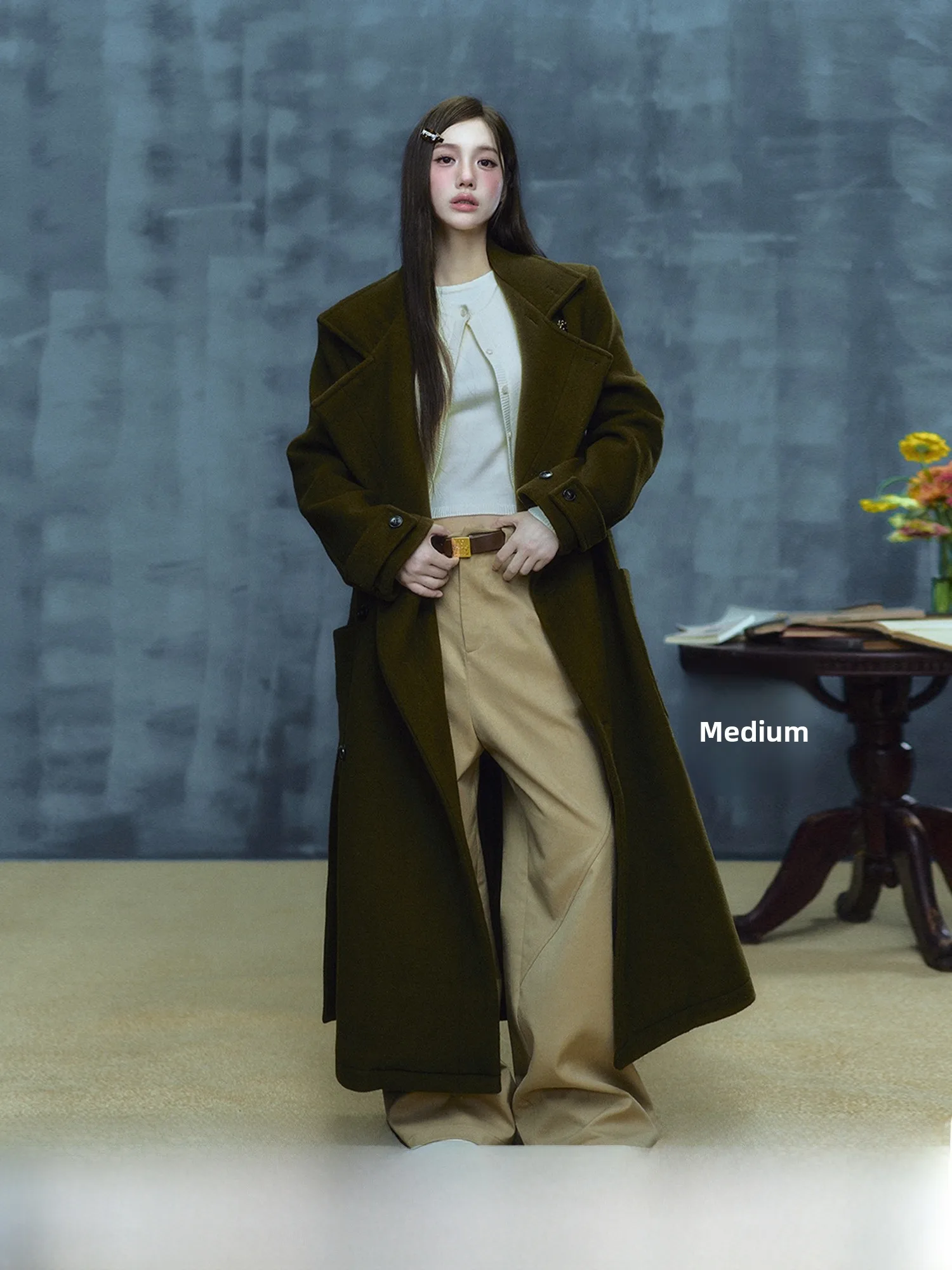 La Lune Du Ciel Premium Woolen Coat Long Length Lapel Korean Sle Commute Pure Color Winter Faion Women's Outerwear
La Lune Du Ciel Premium Woolen Coat Long Length Lapel Korean Sle Commute Pure Color Winter Faion Women's Outerwear