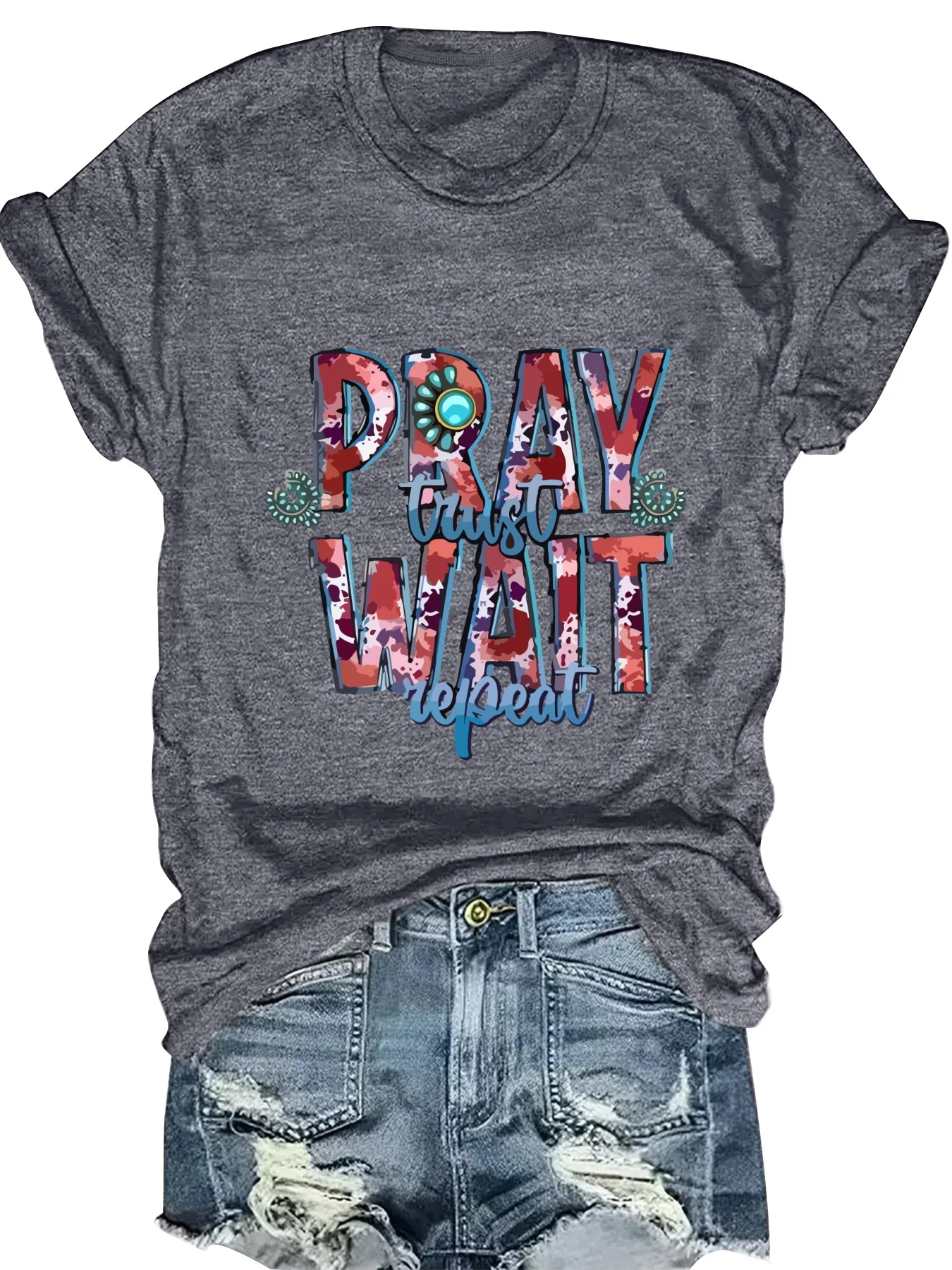 Fashionable Ladies round Neck Short Sleeve T-Shirt with Letter Pattern Print Casual Comfortable Women's Top
Fashionable Ladies round Neck Short Sleeve T-Shirt with Letter Pattern Print Casual Comfortable Women's Top