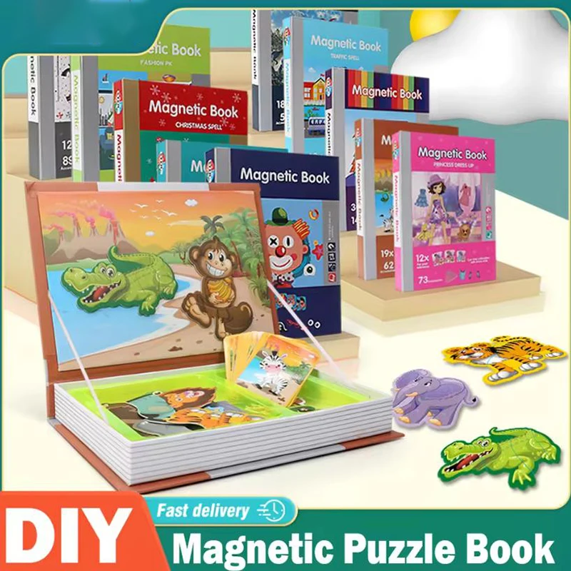 Magnetic Puzzle Book Magnetic Mix and Match Game with Travel Storage Case Brain Training Game Learning Educational Toys for Kids
Magnetic Puzzle Book Magnetic Mix and Match Game with Travel Storage Case Brain Training Game Learning Educational Toys for Kids