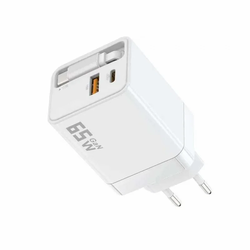 PD65W Retractable Fast Charger GaN Full Protocol Display Fast ChargingA+CDual-Port Multifunctional Charger
PD65W Retractable Fast Charger GaN Full Protocol Display Fast ChargingA+CDual-Port Multifunctional Charger