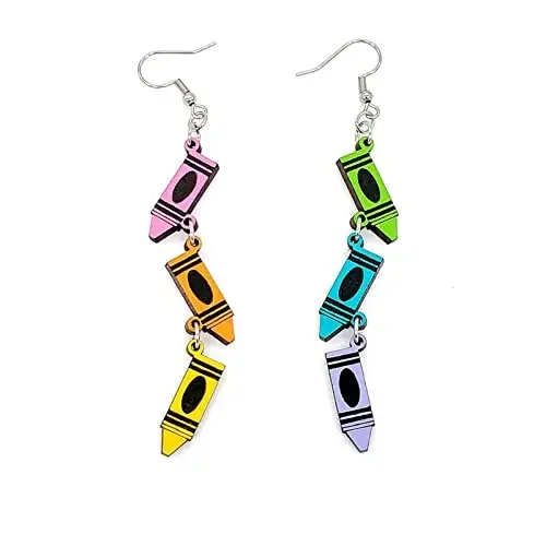 Trendy Colorful Graduation Teacher's Day Drop Earrings for Women Wooden Crayons Dangle Earrings Gift 2025
Trendy Colorful Graduation Teacher's Day Drop Earrings for Women Wooden Crayons Dangle Earrings Gift 2025