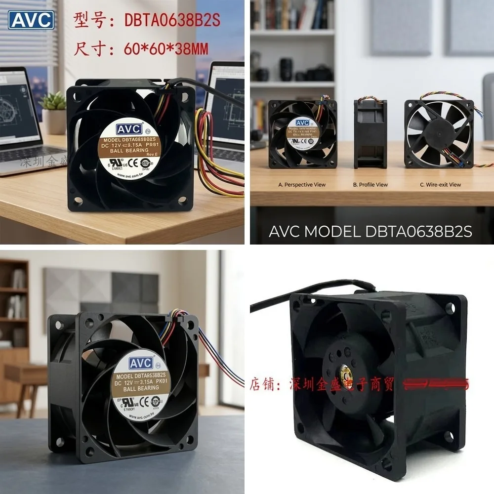 For AVC DBTA0638B2S 6038 DC12V 3.15A 6CM 4-Wire PWM High Airflow Cooling Fan
For AVC DBTA0638B2S 6038 DC12V 3.15A 6CM 4-Wire PWM High Airflow Cooling Fan