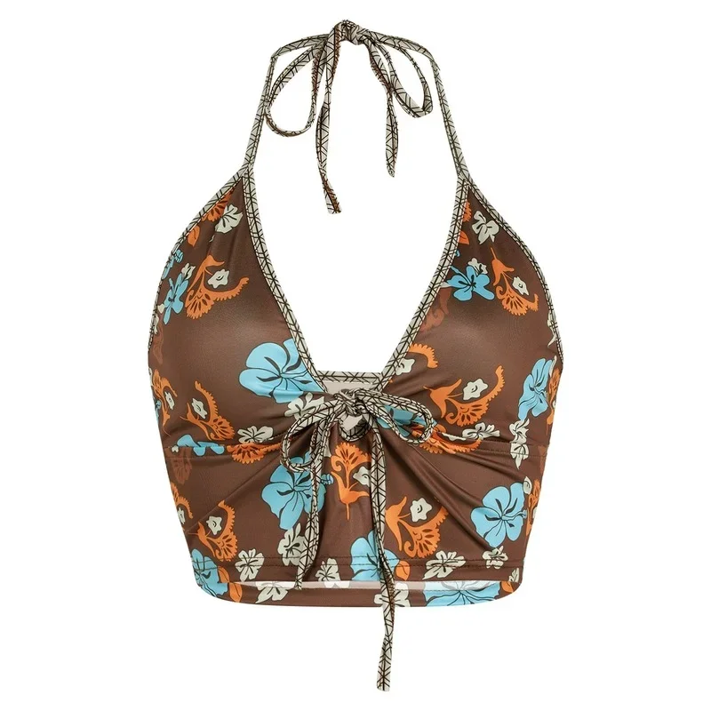 Women Sexy Deep V-Neck Vest Brown Floral Printed Sleeveless Crop Tops Chic Style Streetwear Fashion Camis Y2k E-girl 2021 New
Women Sexy Deep V-Neck Vest Brown Floral Printed Sleeveless Crop Tops Chic Style Streetwear Fashion Camis Y2k E-girl 2021 New