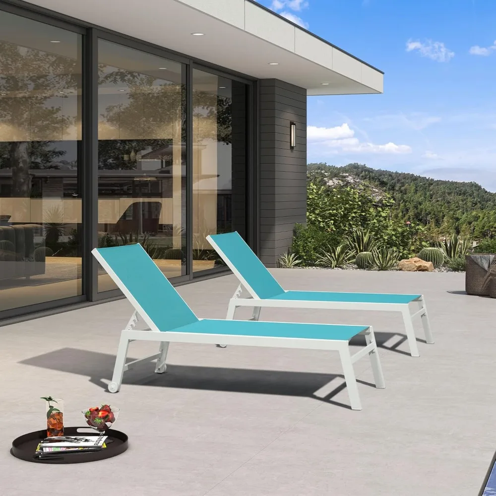 Oversize Chaise Lounge Chair Outdoor 2 Pieces White Aluminum Lounge Chair with Wheels and Table for Pool Deck, Customized
Oversize Chaise Lounge Chair Outdoor 2 Pieces White Aluminum Lounge Chair with Wheels and Table for Pool Deck, Customized