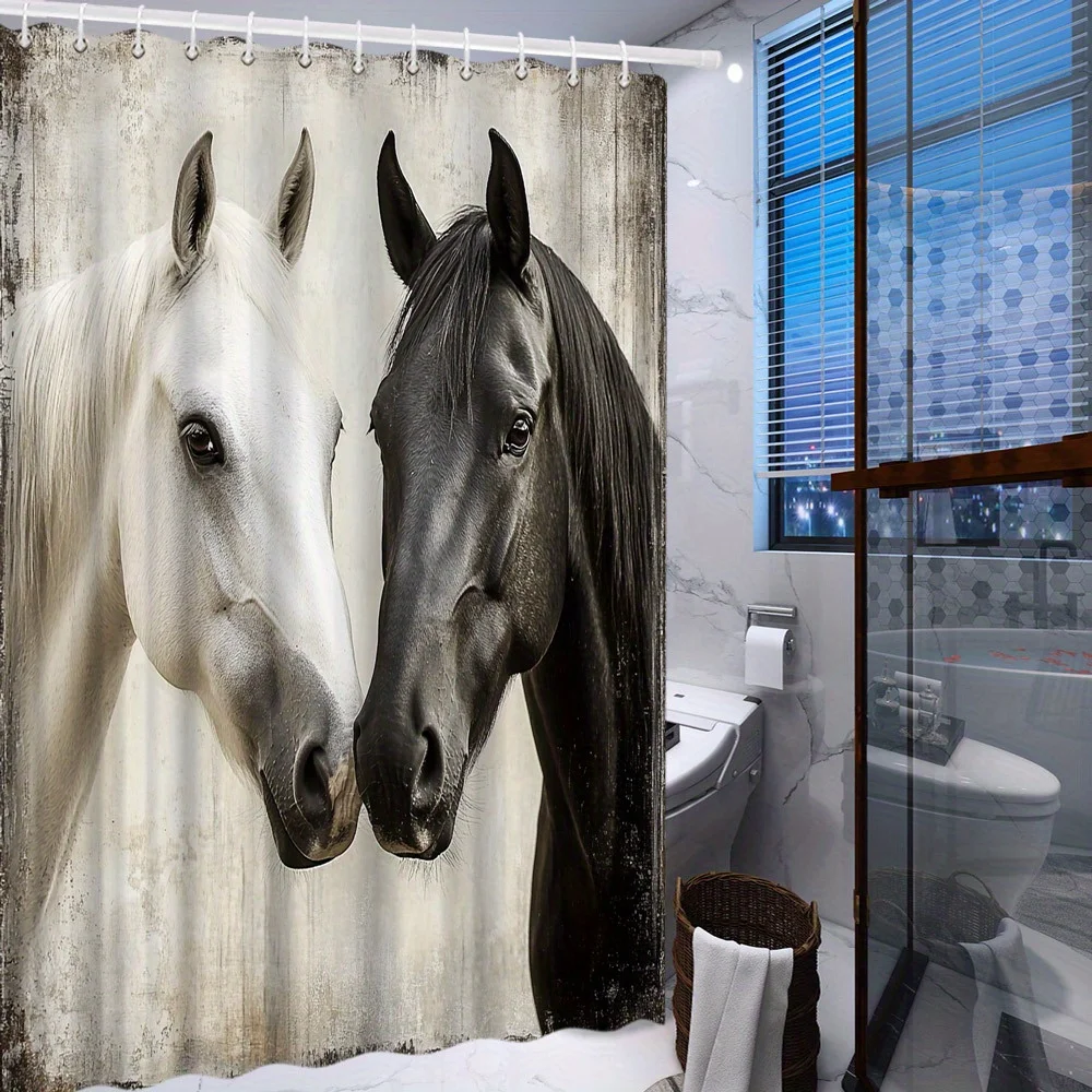 «Черно-белая водонепроницаемая занавеска для душа с портретом лошади, элегантный дизайн животного для современного декора ванной комнаты»
«Черно-белая водонепроницаемая занавеска для душа с портретом лошади, элегантный дизайн животного для современного декора ванной комнаты»
