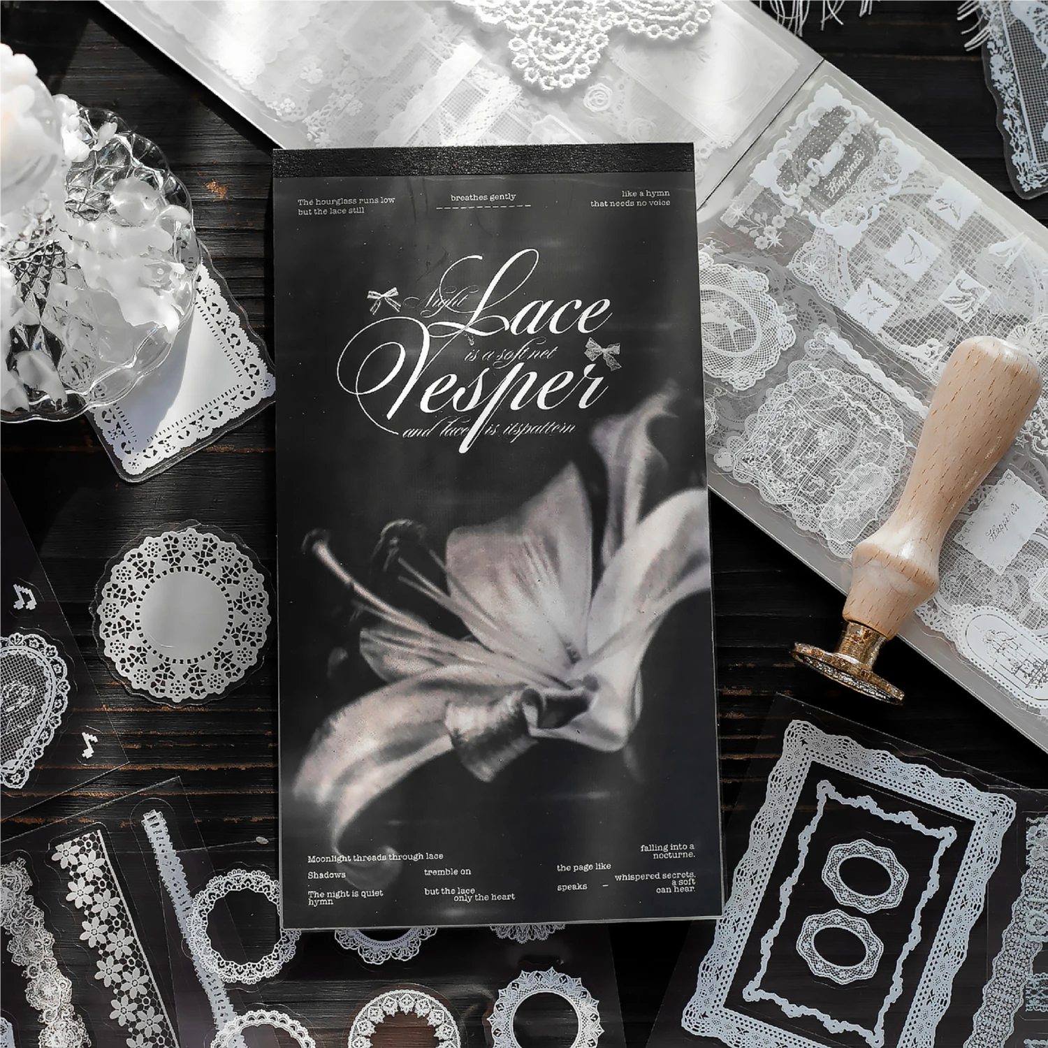 30Pcs White Vintage Lace PET Stickers, Hollow Frame Floral Journal Decals
30Pcs White Vintage Lace PET Stickers, Hollow Frame Floral Journal Decals