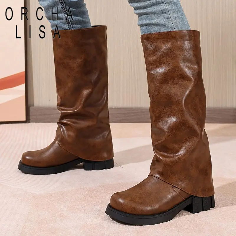 ORCHA LISA Горячие женские сапоги до колена с круглым носком 6 см на массивном каблуке без шнуровки большого размера 41 42 43 Нескользящие повседневные высокие туфли Bota Winter
ORCHA LISA Горячие женские сапоги до колена с круглым носком 6 см на массивном каблуке без шнуровки большого размера 41 42 43 Нескользящие повседневные высокие туфли Bota Winter