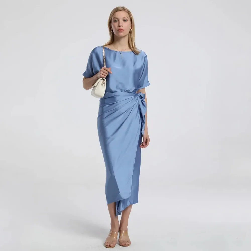 Customized Classic Charmeuse Pleat A-line O-Neck Midi Dresses Bespoke Occasion Dresses High quality Fashion Elegant Casual Retro
Customized Classic Charmeuse Pleat A-line O-Neck Midi Dresses Bespoke Occasion Dresses High quality Fashion Elegant Casual Retro