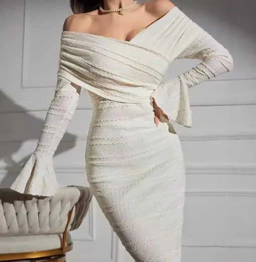 2025 Autumn Elegant New Fashion Casual Sexy Women's Solid Color One Piece Collar Fashion Horn Sleeve Slimming Hip Hugging Skirt
2025 Autumn Elegant New Fashion Casual Sexy Women's Solid Color One Piece Collar Fashion Horn Sleeve Slimming Hip Hugging Skirt