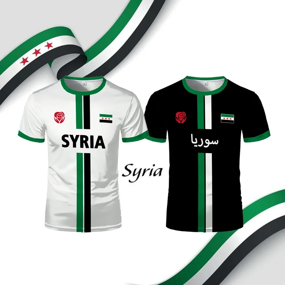 Syria Football T-Shirt Summer Sports Breathable Quick-drying Men's Tops Syrian Flag Map Print Short Sleeve Jersey Kid's Clothes
Syria Football T-Shirt Summer Sports Breathable Quick-drying Men's Tops Syrian Flag Map Print Short Sleeve Jersey Kid's Clothes