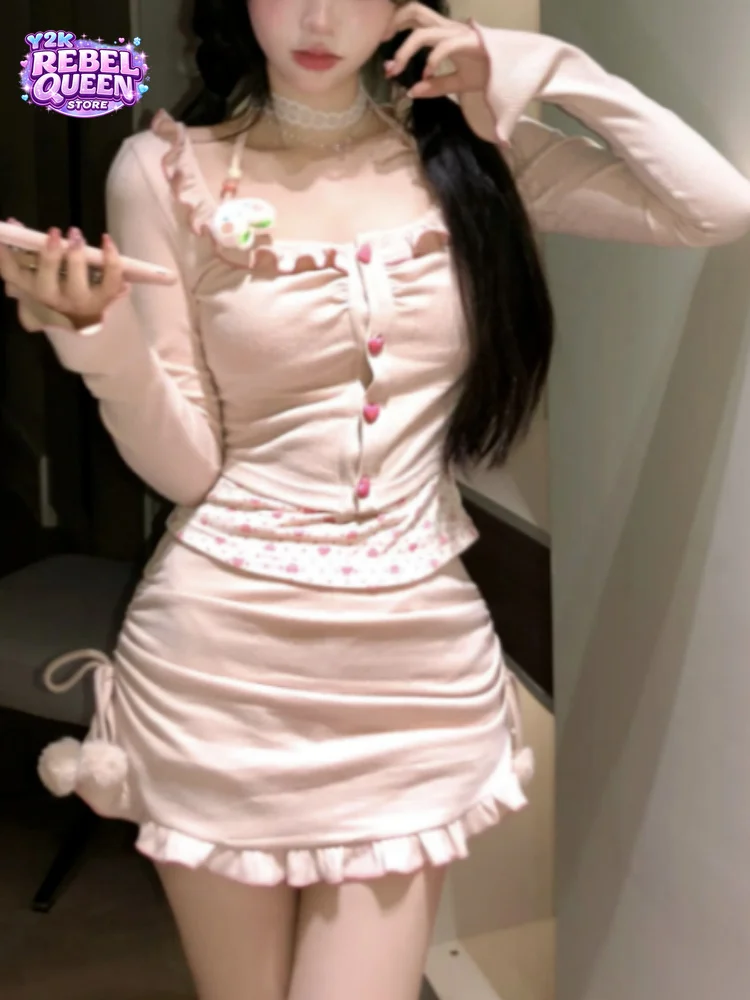 Elegant Coquette Sweet 2 Piece Set Women Slim Fit Bodycon Ruffle Camisole Top Ruched Mini Skirt Summer Casual Chic Party Outfit
Elegant Coquette Sweet 2 Piece Set Women Slim Fit Bodycon Ruffle Camisole Top Ruched Mini Skirt Summer Casual Chic Party Outfit