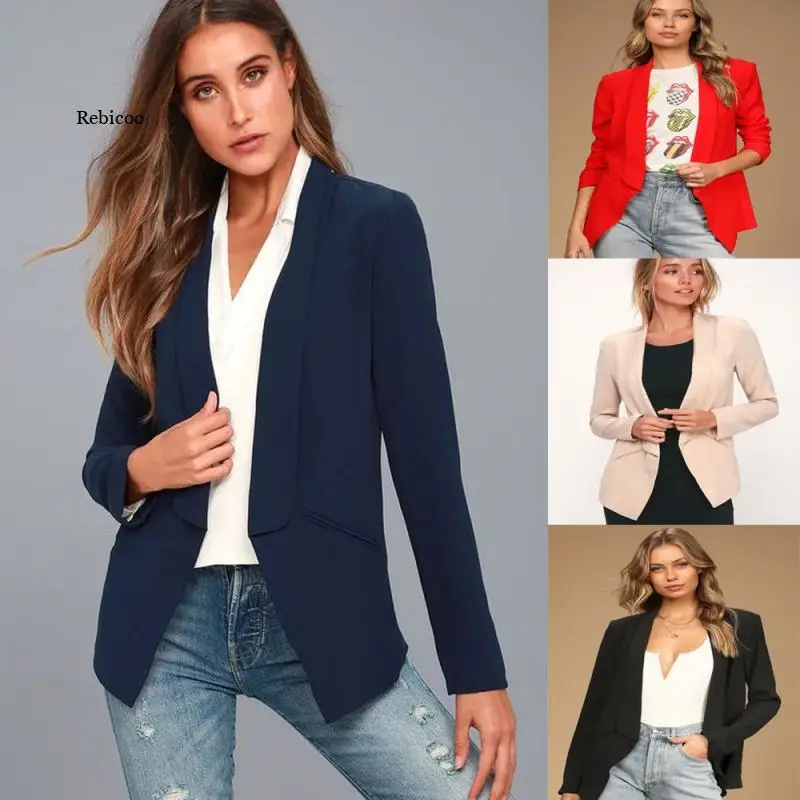 2022 new temperament women's coat top solid color slim long-sleeved solid color small suit
2022 new temperament women's coat top solid color slim long-sleeved solid color small suit