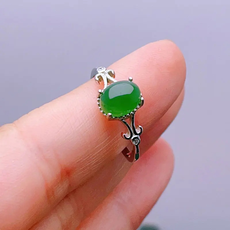 Green jade ring 6mm*8mm natural jade vintage 925 silver gemstone ring for woman Luxurious silver jade ring
Green jade ring 6mm*8mm natural jade vintage 925 silver gemstone ring for woman Luxurious silver jade ring