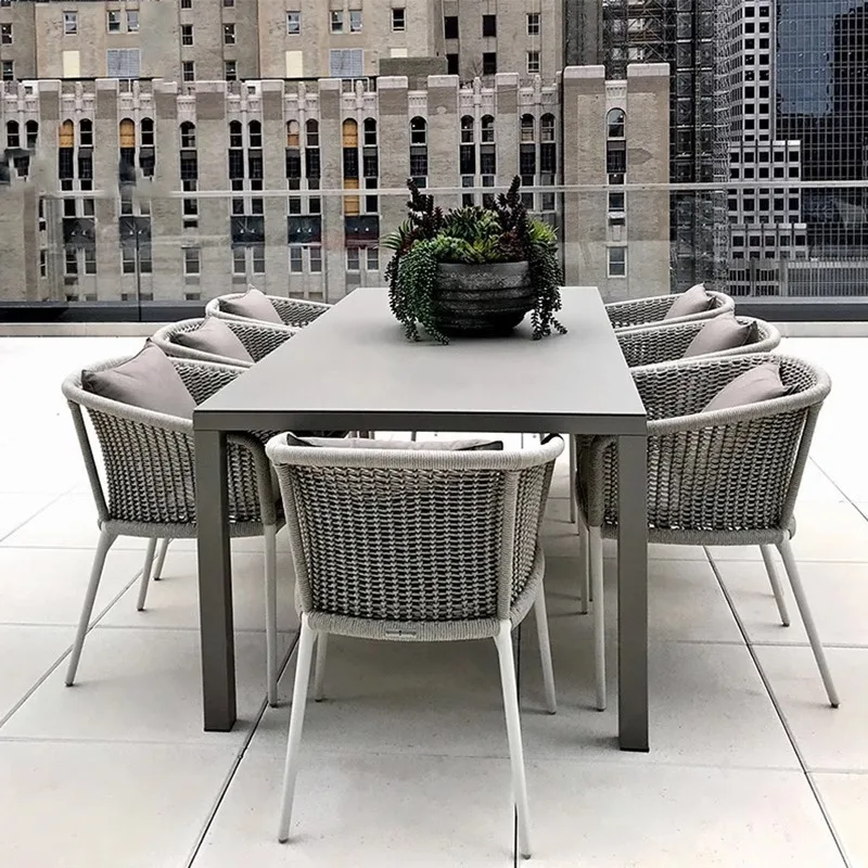 Outdoor leisure table and chair villa courtyard garden round table combination Nordic balcony
Outdoor leisure table and chair villa courtyard garden round table combination Nordic balcony