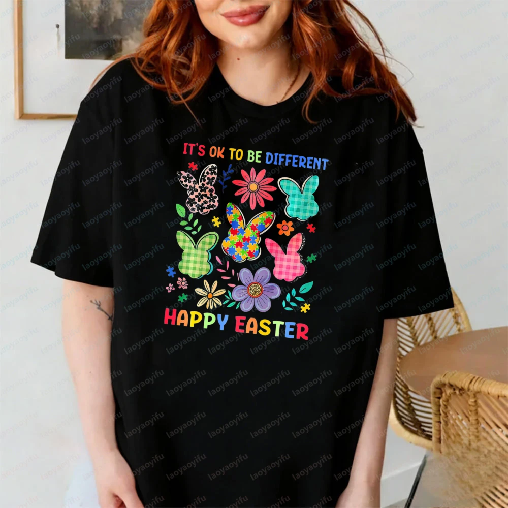 Autism Easter Shirt Happy It Is Ok To Be Different T-shirt Easter Bunny Floral Tee Autism Acceptance Women Clothing Gothic Tops
Autism Easter Shirt Happy It Is Ok To Be Different T-shirt Easter Bunny Floral Tee Autism Acceptance Women Clothing Gothic Tops