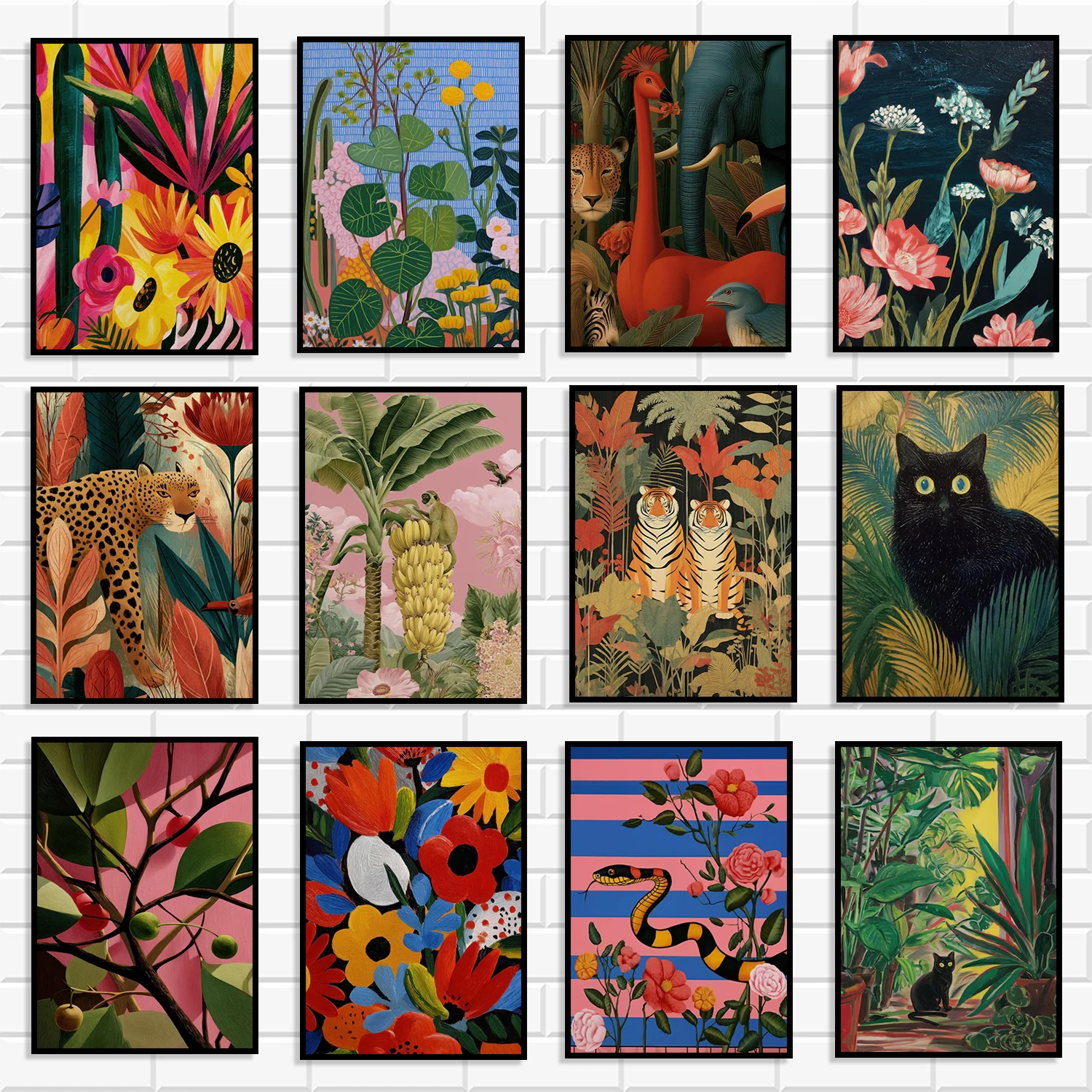 Vintage Tropical Jungle Canvas Wall Art Set Exotic Wild Animal & Floral Print Aesthetic Boho Poster for Bedroom Home Room Decor
Vintage Tropical Jungle Canvas Wall Art Set Exotic Wild Animal & Floral Print Aesthetic Boho Poster for Bedroom Home Room Decor