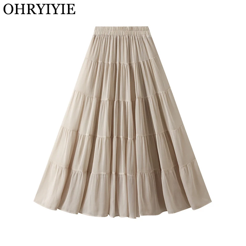 Fashionable Summer Long Maxi Skirt for Women Solid Color Tiered Pleated Skirt Women Fashion High Waist Big Hem Long Skirt Female
Fashionable Summer Long Maxi Skirt for Women Solid Color Tiered Pleated Skirt Women Fashion High Waist Big Hem Long Skirt Female