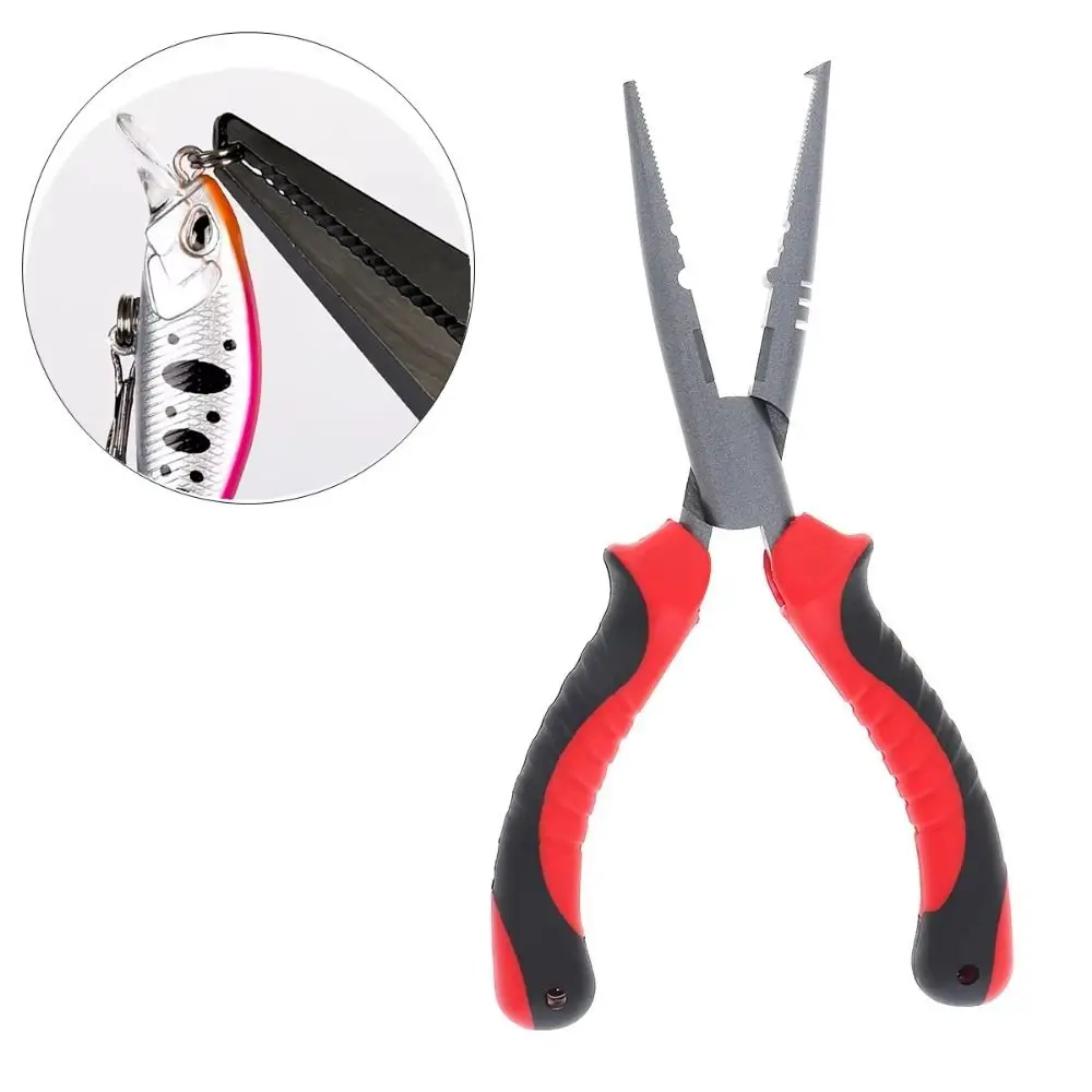 High Carbon Steel Fishing Pliers Remover Bent Long Nose Line Cutter Fish Mouth Pliers Hook with Rubber Handle Split Pliers
High Carbon Steel Fishing Pliers Remover Bent Long Nose Line Cutter Fish Mouth Pliers Hook with Rubber Handle Split Pliers