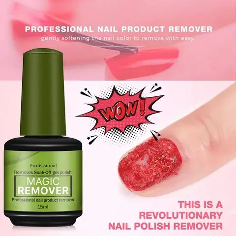 Magic Fast Nail Gel Polish Remover Clean UV Soak Off Semi Permanent Varnish Nail Art Removal Tools Manicure Cleaning Agent 15ml