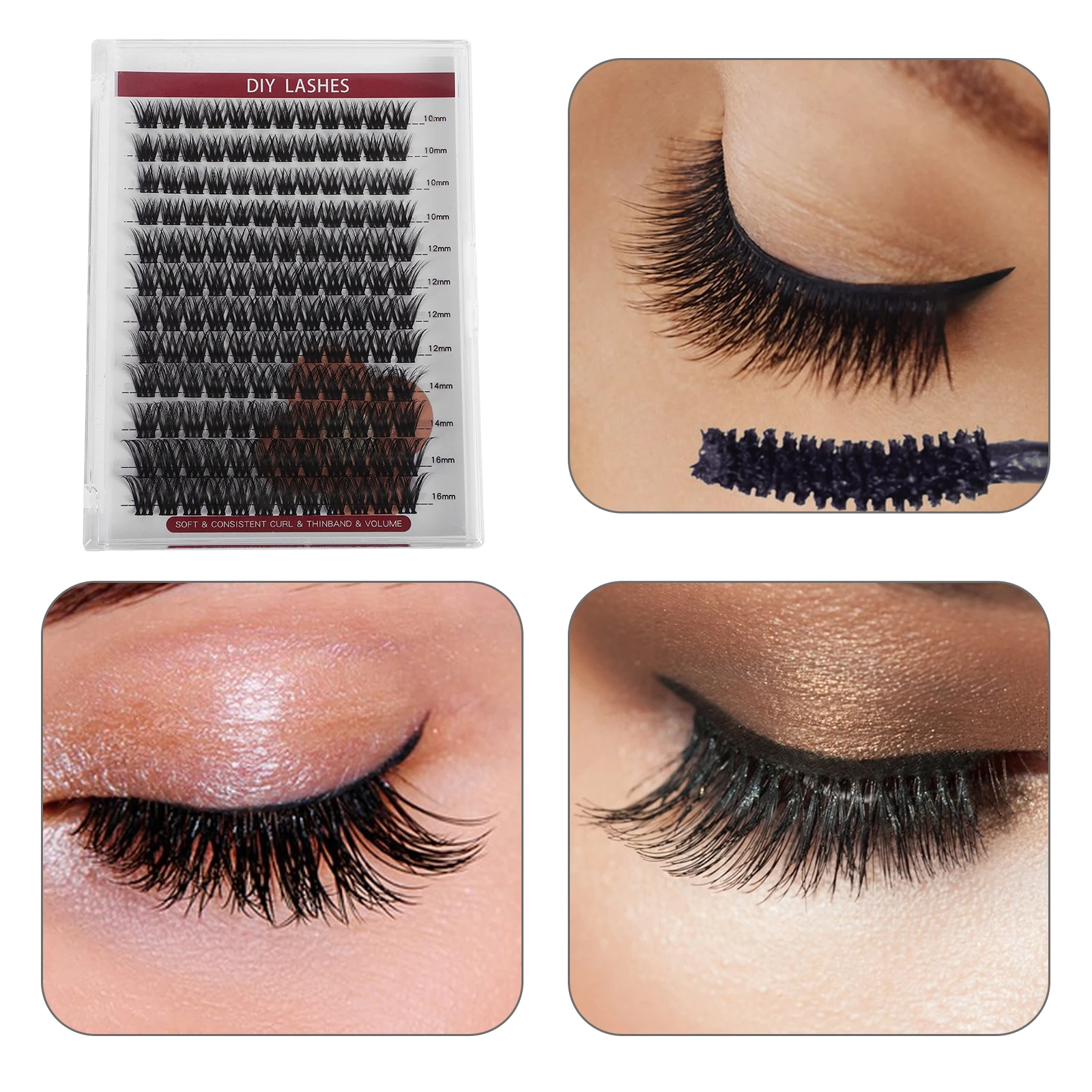 False Eyelashes Set Compact Individual Cluster Lashes Decors Long Curl Natural Fiber DIY Extensions Kit eyelash extensions
False Eyelashes Set Compact Individual Cluster Lashes Decors Long Curl Natural Fiber DIY Extensions Kit eyelash extensions
