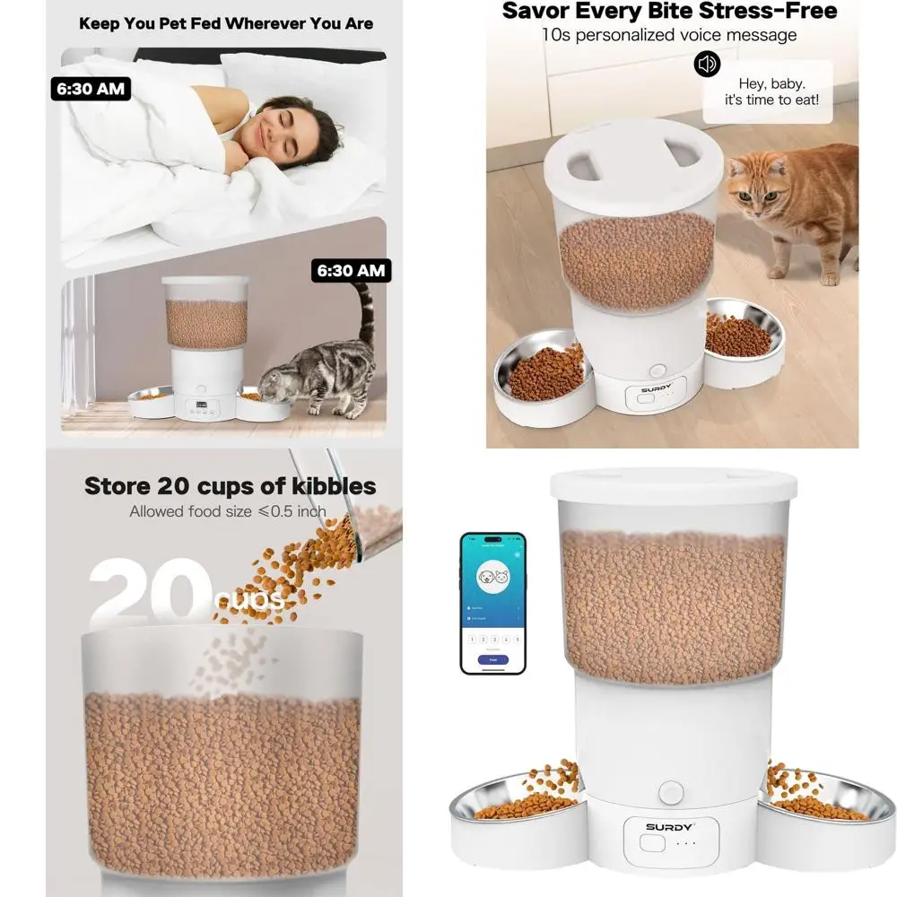 Умная кормушка для кошек с поддержкой 5G WiFi, объемом 5 л, дозатор на 20 порций для одновременного кормления двух кошек на расстоянии
Умная кормушка для кошек с поддержкой 5G WiFi, объемом 5 л, дозатор на 20 порций для одновременного кормления двух кошек на расстоянии