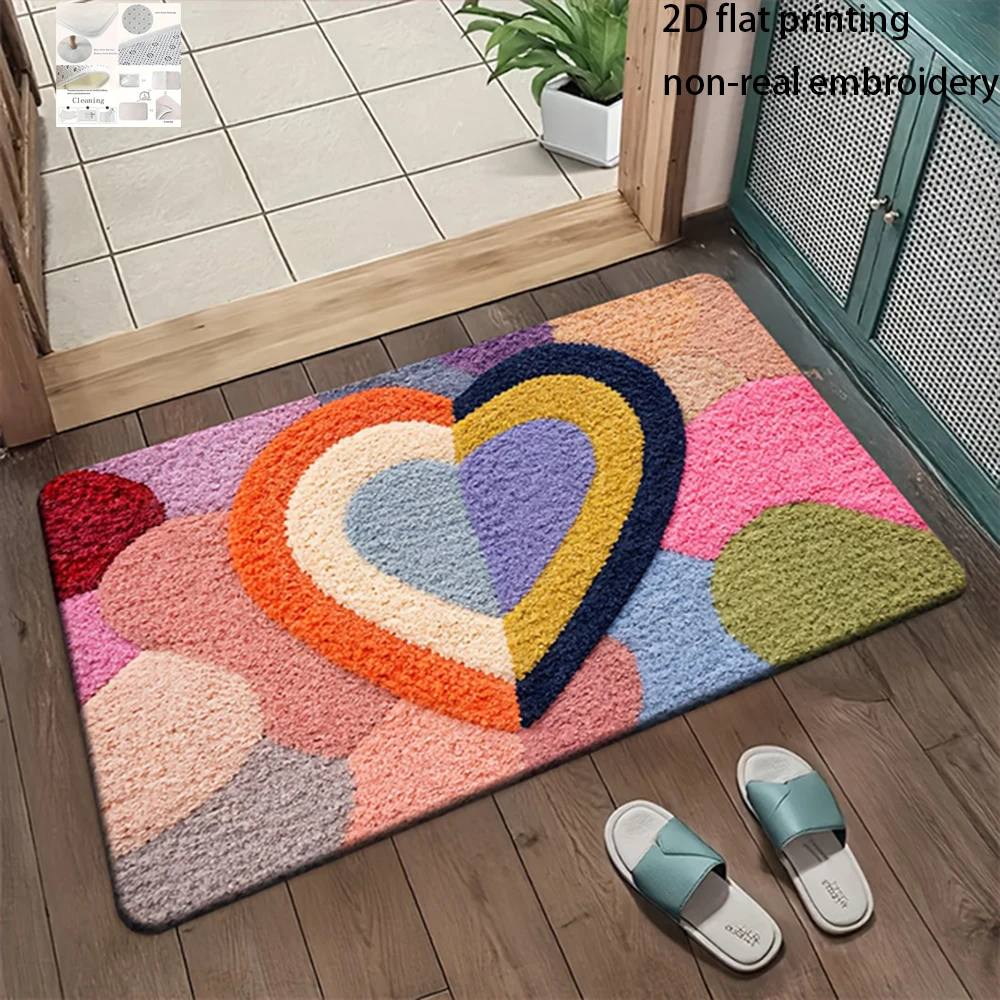 2D Flat-1pc Rainbow Heart Bath Mat , Suitable for bedroom bathroom, entrance door mat.
2D Flat-1pc Rainbow Heart Bath Mat , Suitable for bedroom bathroom, entrance door mat.