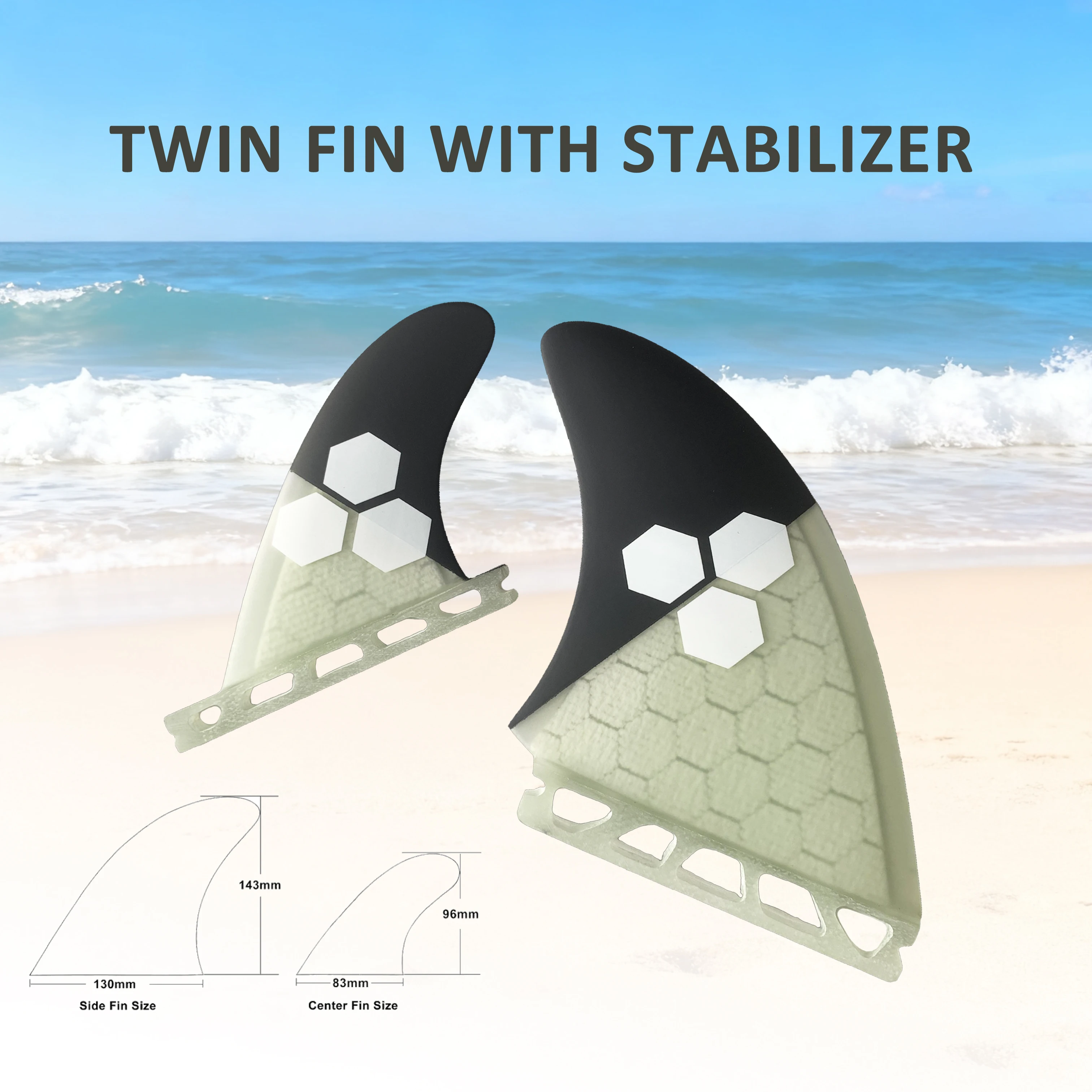 Big Honeycomb Surfboard Tri Fins Set Hexa Core Surfboard Side Twin Fin with Center Stabilizer
Big Honeycomb Surfboard Tri Fins Set Hexa Core Surfboard Side Twin Fin with Center Stabilizer