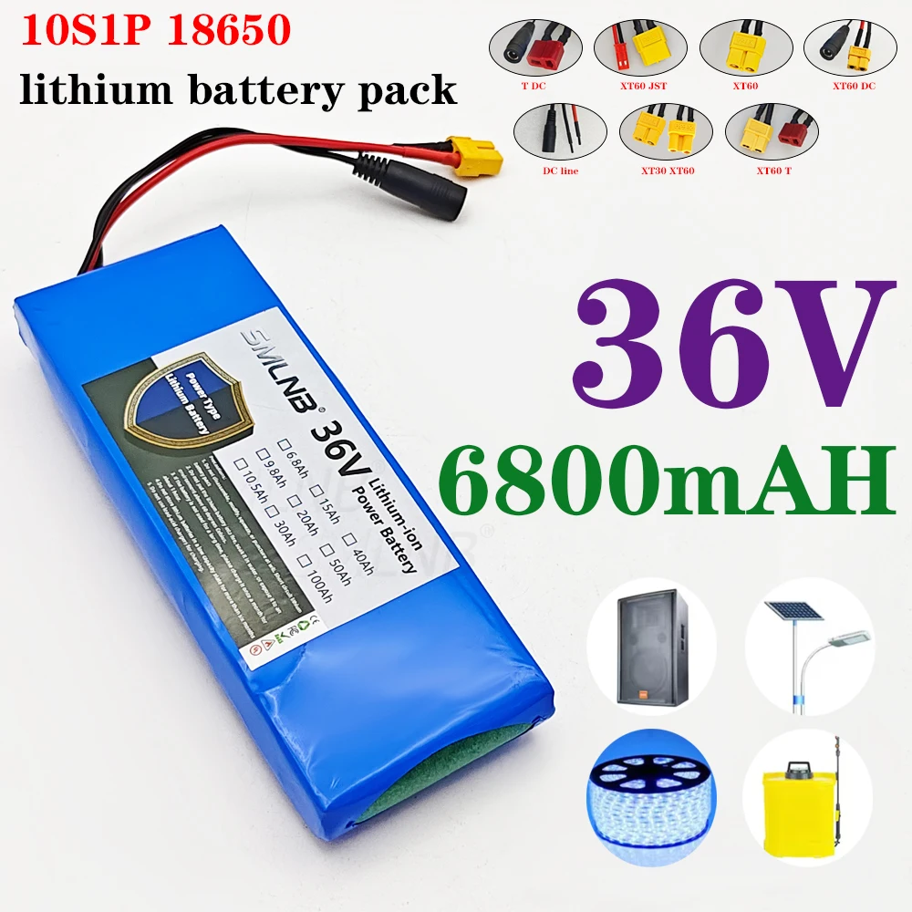 high-capacity 36V 6800mAh 10S1P battery pack 18650 rechargeable lithium-ion battery electric vehicle motorcycle 20A BMS 500W
high-capacity 36V 6800mAh 10S1P battery pack 18650 rechargeable lithium-ion battery electric vehicle motorcycle 20A BMS 500W