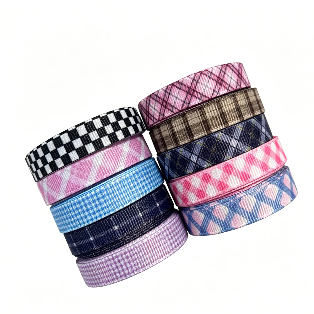 9mm 50yards Plaid Grid Check Printed Grosgrain Ribbon for Hairbow DIY Decoration Materials
9mm 50yards Plaid Grid Check Printed Grosgrain Ribbon for Hairbow DIY Decoration Materials