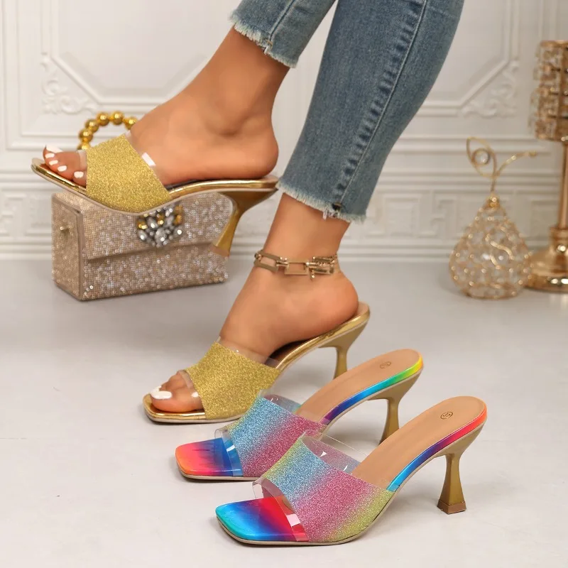 High-quality Women's Fashionable Colorful Slippers Comfortable Square-toe Stiletto Sandals2026 New Sexy Open-toe Women's Sandals
High-quality Women's Fashionable Colorful Slippers Comfortable Square-toe Stiletto Sandals2026 New Sexy Open-toe Women's Sandals