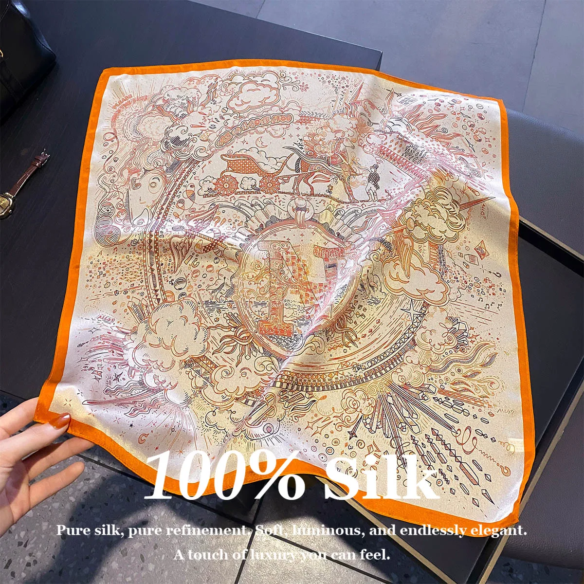 Luxury 53cm Square Silk Scarf Women 100% Pure Silk Neck Scarf Fashion Hijab Hair Bandana Small Headband Foulard Print Shawl Wrap
Luxury 53cm Square Silk Scarf Women 100% Pure Silk Neck Scarf Fashion Hijab Hair Bandana Small Headband Foulard Print Shawl Wrap
