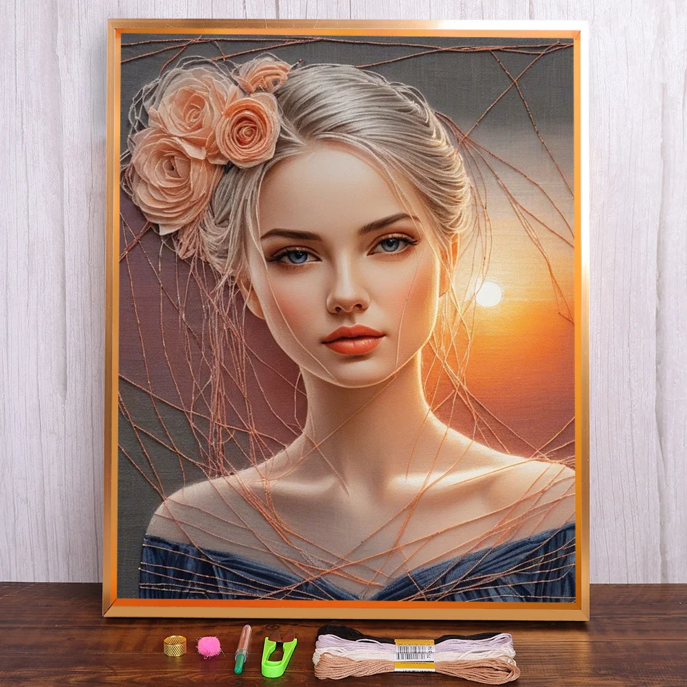 Portrait Women Printed Canvas 11CT Cross-Stitch Set DIY Embroidery Handicraft Needlework Craft Handiwork Magic Promotions Mulina
Portrait Women Printed Canvas 11CT Cross-Stitch Set DIY Embroidery Handicraft Needlework Craft Handiwork Magic Promotions Mulina