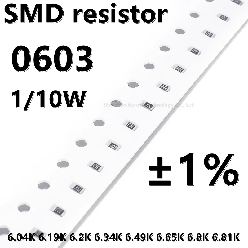 (100pcs) higher quality 0603 SMD resistor 1% 6.04K 6.19K 6.2K 6.34K 6.49K 6.65K 6.8K 6.81K 1/10W
(100pcs) higher quality 0603 SMD resistor 1% 6.04K 6.19K 6.2K 6.34K 6.49K 6.65K 6.8K 6.81K 1/10W