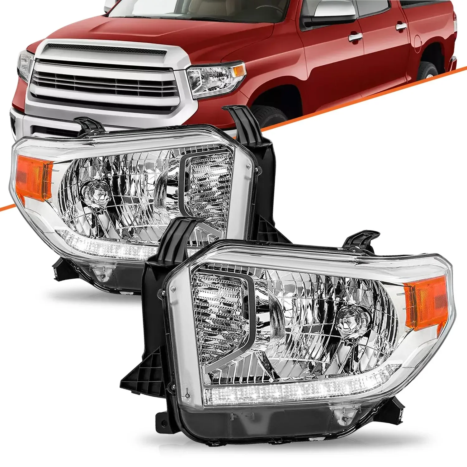 For 2014-2021 Toyota Tundra Headlights LED DRL Chrome Headlamp Pair Left+Right
For 2014-2021 Toyota Tundra Headlights LED DRL Chrome Headlamp Pair Left+Right